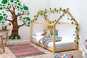 Kids Treehouse Pine House Bed - Single 3ft