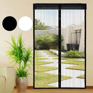 Magic Curtain Door Mesh Magnetic Fastening Bug Screen (Black)