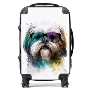 Lhasa Apso Face Glasses Splashart Suitcase - Cabin