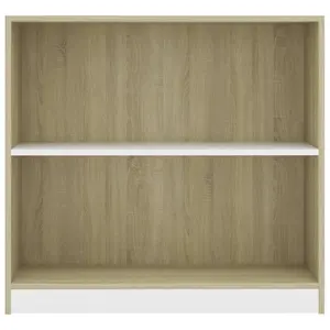 Attwood Bookcase White/Sonoma Oak / 80cm H x 75cm W x 24cm D