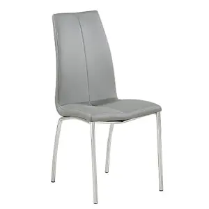 Furniture In Fashion Hartley Black Glass Bistro Dining Table 4 Opal Grey Chairs