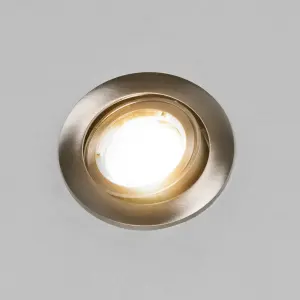 Litecraft 2 Pack Satin Chrome Modern IP20 Fire Rated Adjustable Downlights