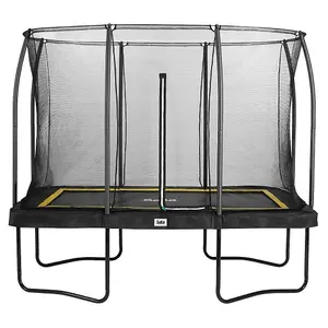 10ft x 7ft Salta Black Comfort Edition Rectangular Trampoline with Enclosure