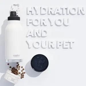 Buddy Water Bottle with Removable Dog Water Bowl White 1005ml