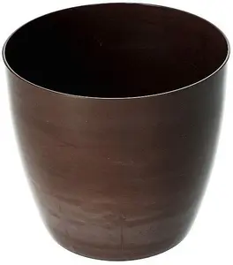 Flower Pots 6 Colours 4 sizes Marble Plastic Plant Pots Planter Deco Round Deco Brown 12cm