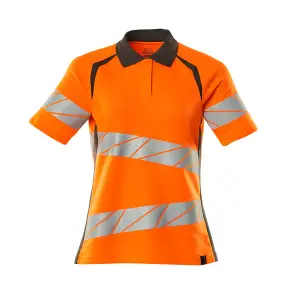 Mascot Accelerate Safe Ladies Fit Polo Shirt (Hi-Vis Orange/Dark Anthracite)  (XXXXX Large)