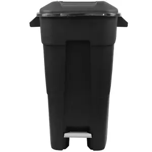 120 Litre Wheelie Bin with Foot Pedal - Black Lid