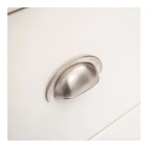 Lovere 2 Drawer Bedside Table Chrome Cup Handle