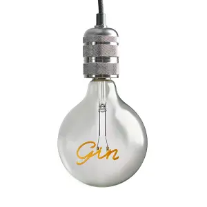 ValueLights Vintage Style 2w LED ES E27 Edison Screw Word Script Gin Design Clear Light Bulb - Gin