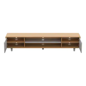 AVF Harbour Extra Wide 2m TV Stand Light Wood and Grey