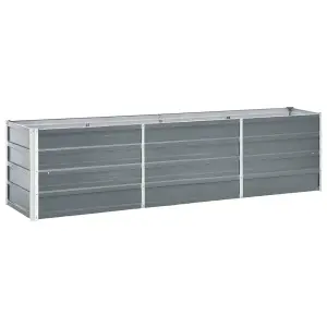 Berkfield Garden Raised Bed Galvanised Steel 240x40x45 cm Grey