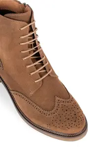 House Of Bruar Ladies Laced Suede Brogue Boot