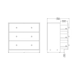 May Chest of 3 Drawers in White