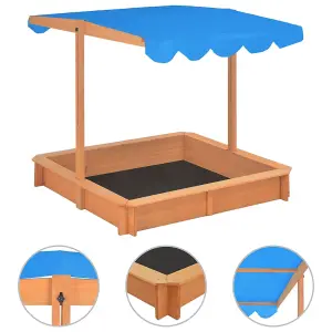 Berkfield Sandbox with Adjustable Roof Firwood 115x115x115 cm