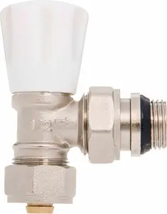 Invena 16mm x 1/2 Inch Angled Manual Inlet Radiator Valve Pex Compression Fittings