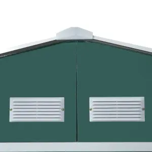 Outsunny 13 X 11ft Garden Storage Shed with2 Doors Galvanised Metal Green