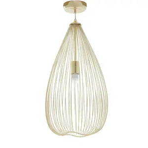 Interiors By Premier Versatile Gold Iron Pendant Light, Effortlessly Maintained Down Light Wall, Contemporary Ceiling Light