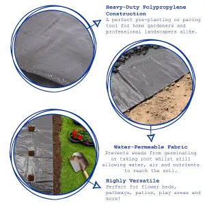 Harbour Housewares 110gsm Weed Control Membrane - 4m x 25m (2 Rolls)