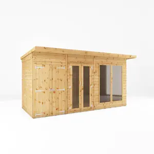 Mercia Maine 14x6 ft with Double door & 2 windows Pent Wooden Summer house