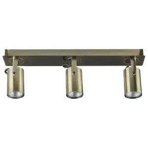 3 Light Spotlight Metal Bar Brass KLIP