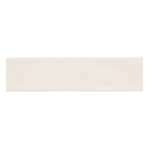 Vernisse Off white Gloss Plain Embossed Ceramic Indoor Wall Tile, Pack of 41, (L)301mm (W)75.4mm