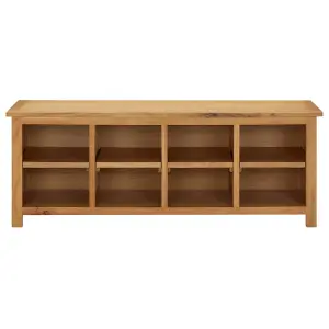 Berkfield Shoe Rack 114x37x45 cm Solid Oak Wood