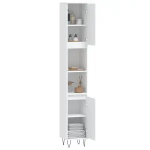 Berkfield Bathroom Cabinet White 30x30x190 cm Engineered Wood