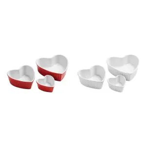 Essentials by Premier Set Of Four Amour Heart Shape White Dishes