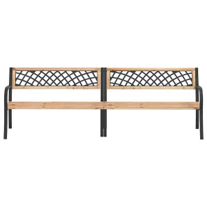 Berkfield Twin Garden Bench 238 cm Chinese Fir Wood