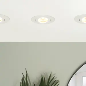 Litecraft 2 Pack White 1 Lamp Modern IP65 Circular Tiltable Bathroom Downlights