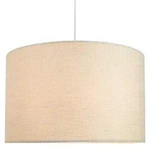 Contemporary and Sleek 14 Inch Cream Linen Fabric Drum Lamp Shade 60w Maximum