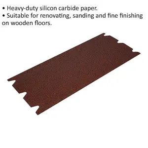 25 PACK Silicon Carbide Floor Sanding Sheet - 205mm x 407mm - 24 Grit Open Coat