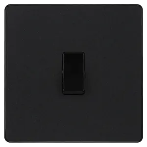 British General 20A 2 way 1 gang Single light Screwless Switch Matt Black