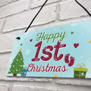 Red Ocean Baby Happy 1st First Christmas Xmas Hanging Sign Tree Decoration Bauble Newborn Child Gifts