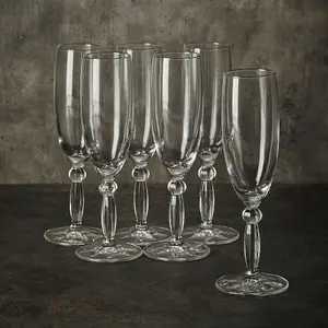 Queensway Home & Dining 175ml 6Pcs Champagne Drinking Flutes Stemmed Cocktail Glasses Dinner Party