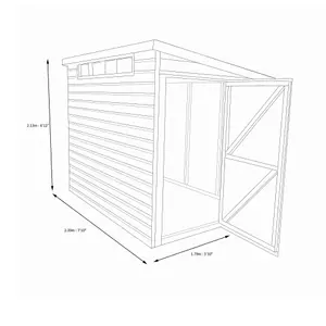 Shire Security Cabin 8x6 ft Pent Wooden Shed with floor & 3 windows