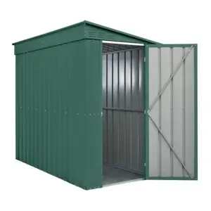 4 x 8 Pent Metal Garden Shed - Heritage Green (4ft x 8ft / 4' x 8' / 1.2m x 2.4m)