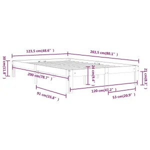 Berkfield Bed Frame Solid Wood Pine 120x200 cm