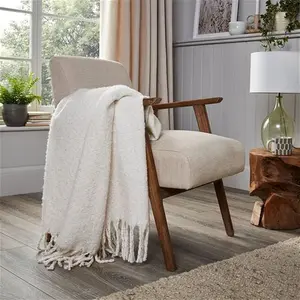 DUSK Mohair Style Sofa Throw 1.5m X 2m - Off White