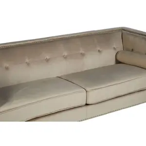 Interiors by Premier Felisa 3 Seat Mink Velvet Sofa