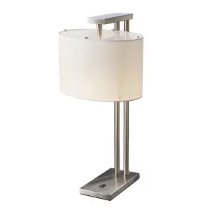 Elstead Belmont 1 Light Table Lamp Brushed Nickel, E27