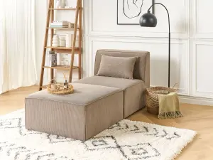 Jumbo Cord Chaise Lounge Taupe LEMVIG