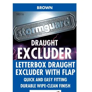 Brown Internal PVC Letterbox Draught Excluder Seal With Brush & Flap Stormguard