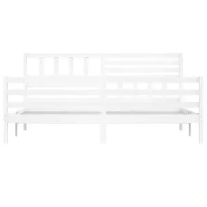 Berkfield Bed Frame White Solid Wood 200x200 cm