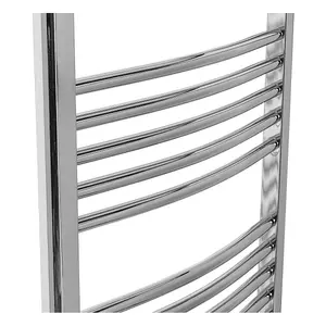 Right Radiators Electric Heated Towel Rail Radiator Curved Pre-filled Designer Ladder Warmer Chrome 1100x500 mm