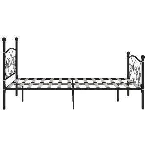 Berkfield Bed Frame with Slatted Base Black Metal 200x200 cm