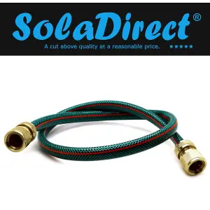 8 metres of Garden Hose Pipe with Brass Connectors Green 4 Layers Reel Connection Set to Outdoor Faucet Tap