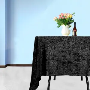 Diamond Velvet Square Tablecloth, Black , 54 Inch x 54 Inch