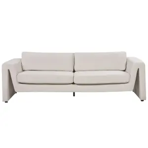 Beliani Modern Velvet Sofa Light Beige MAUNU