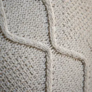 Chenille Cable Cushion 450x450mm Cream